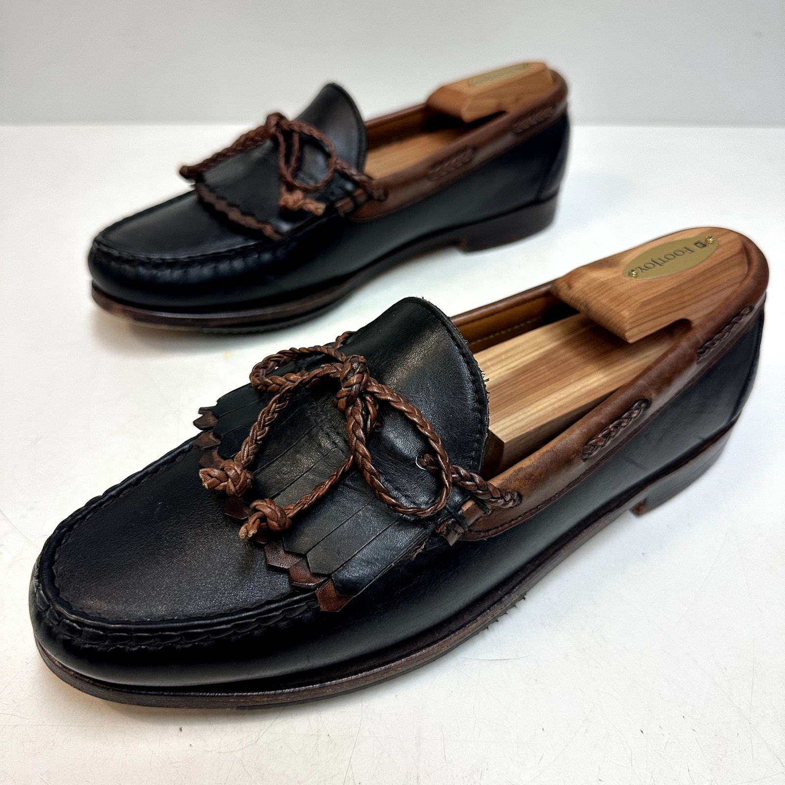 Euc Rancourt & Co. X Footjoy Tassel Loafers Kiltie Black Made In Maine Usa 9 D — image 6 of 8